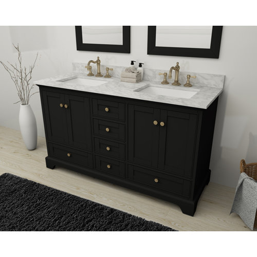 Birch Lane™ Ellinger 60" Double Bathroom Vanity Set with Mirror Wayfair